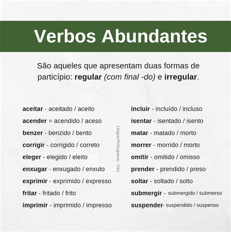 verbos abundântes exemplos
